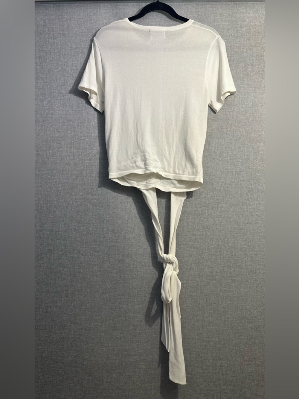 MODERN CITIZEN Jude Cropped Wrap Top Ivory Tie-Front Tee Sz L - Picture 5 of 16